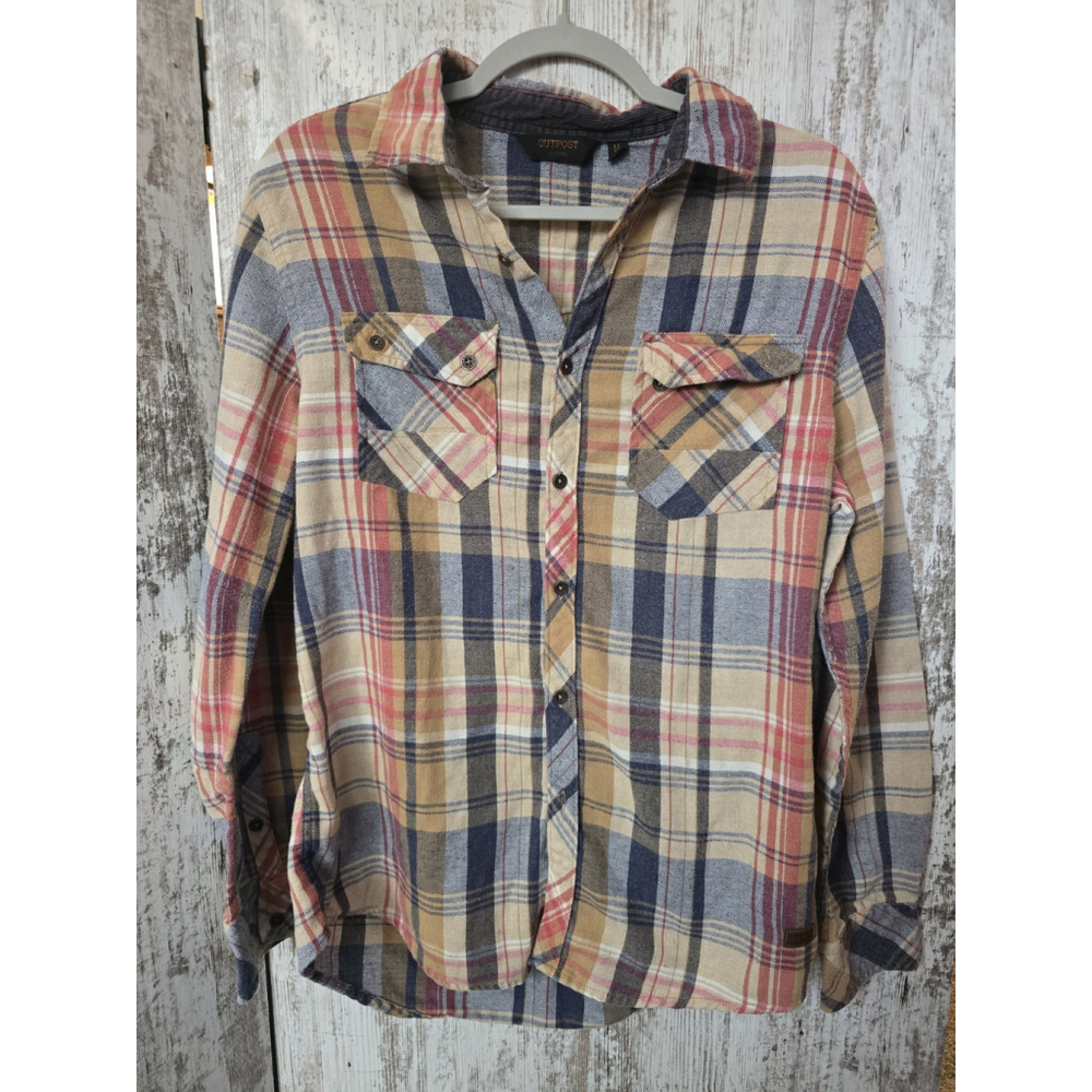 Outpost Makers Flannel Longsleeve Medium Men - Orange Plaid